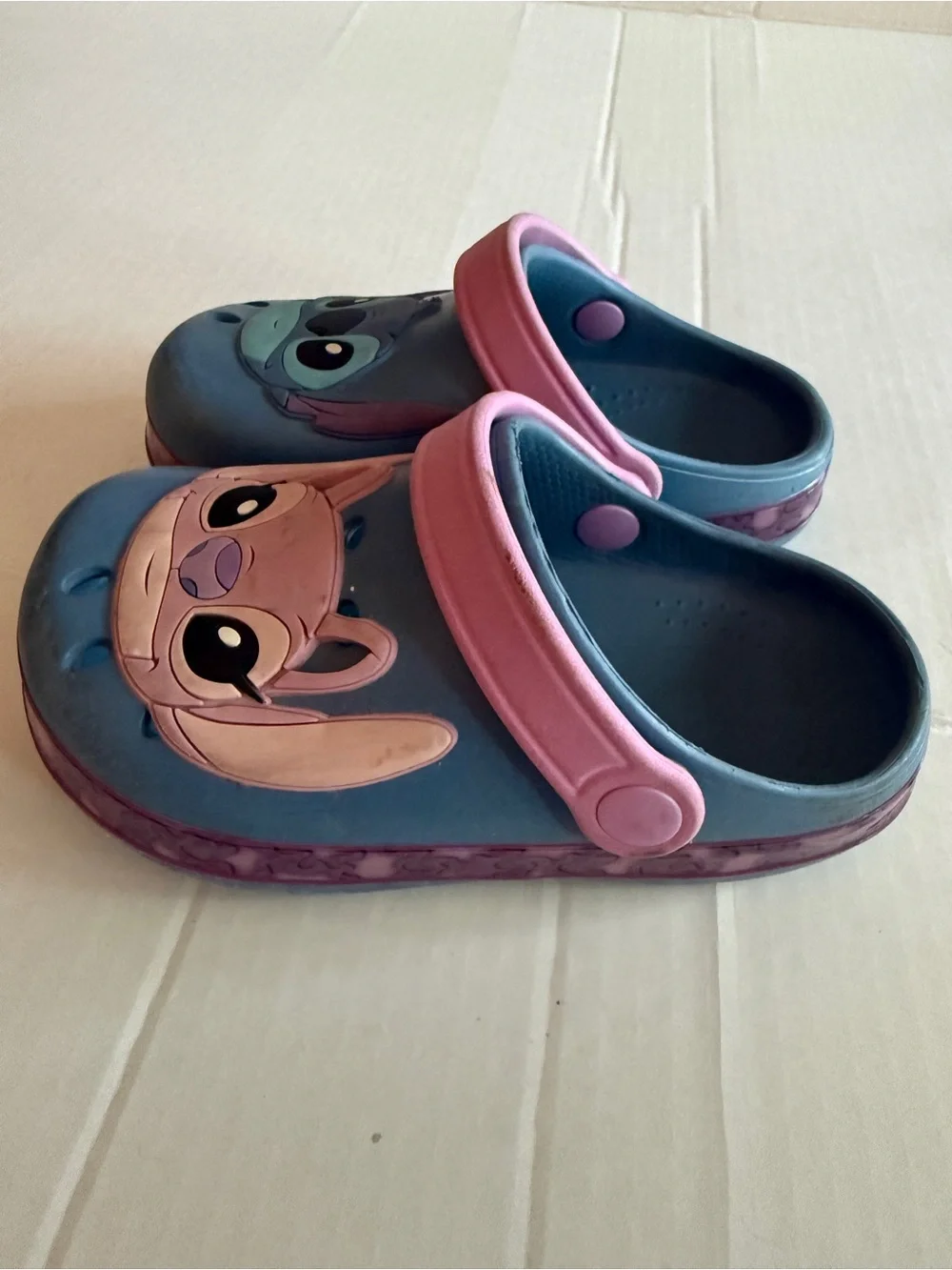 Disney Blue & Pink Stitch Slip-On Kids Clogs